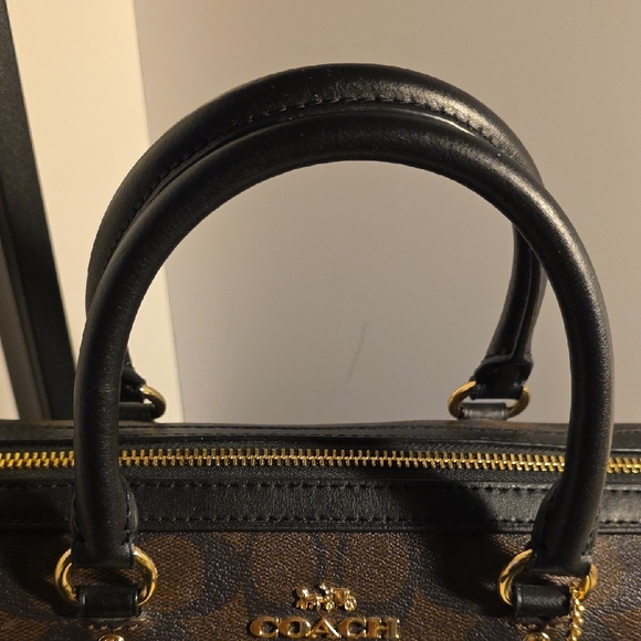Coach Brown and Black Crossbody Bag with Signature Monogram - Picture 7 of 16